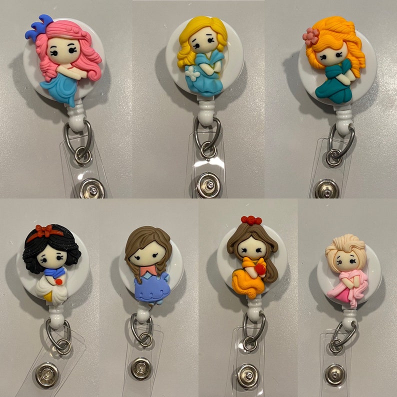 Princess Inspired Characters Alligator Clip Badge Reel Etsy