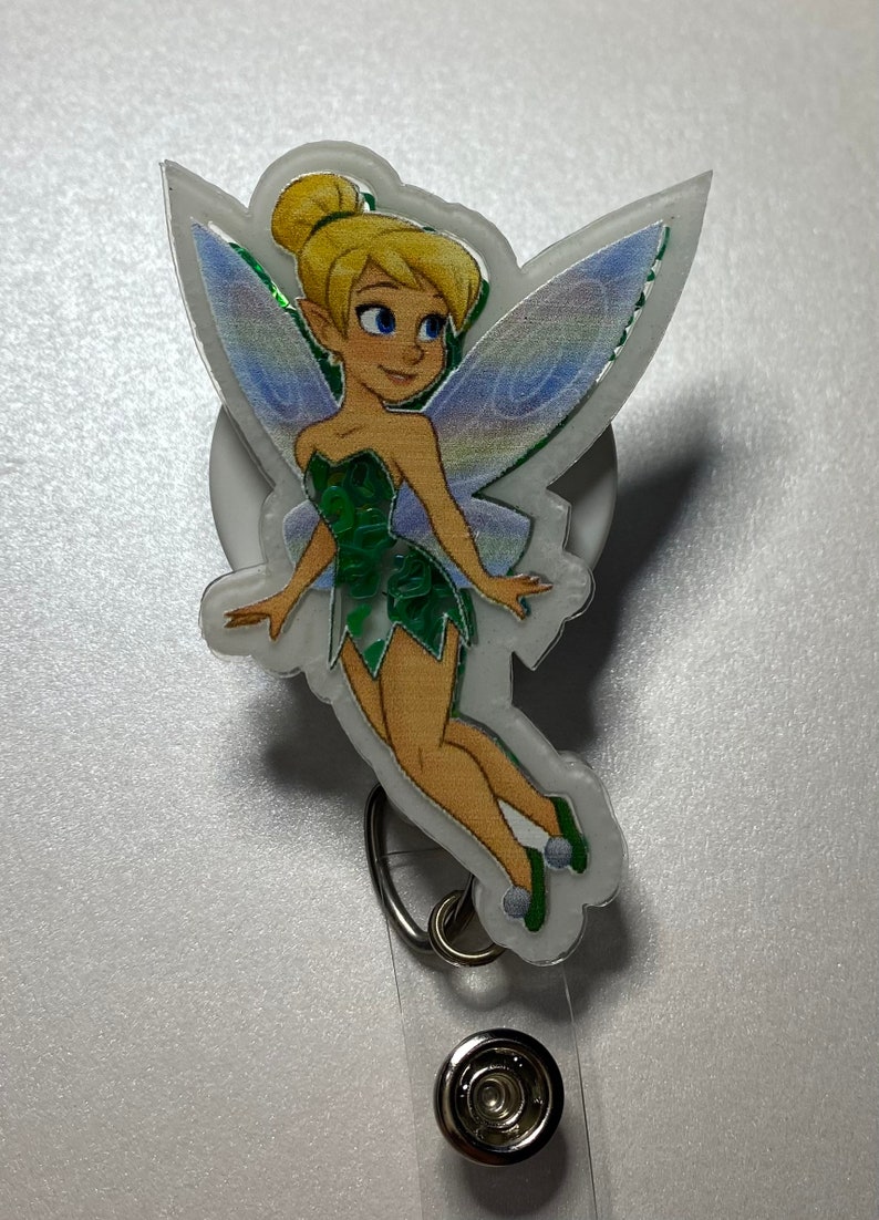 Princess inspired Shaker alligator clip badge reel