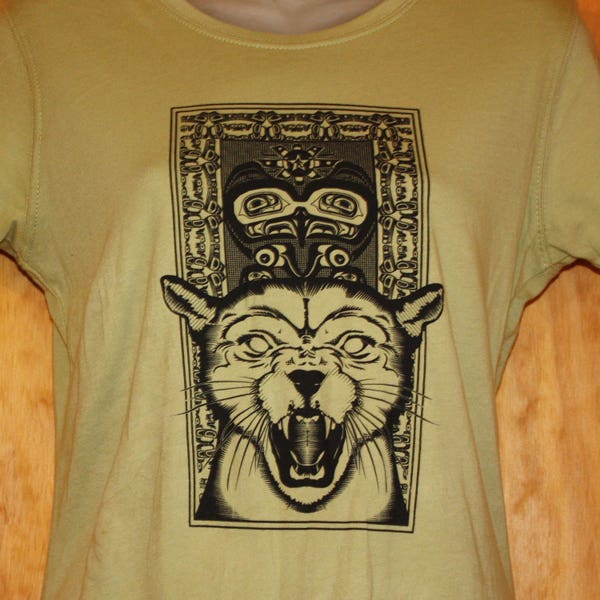 Womans PNW Cougar: Organic Cotton Tshirt