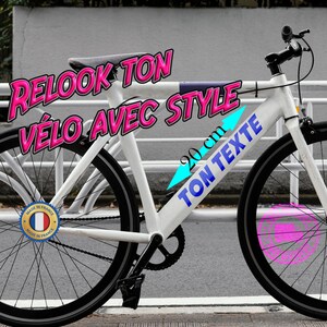 4 adesivi per biciclette - Personalizza l'espressione della frase del nome. adesivo per bici in vinile personalizzabile - colore a tua scelta