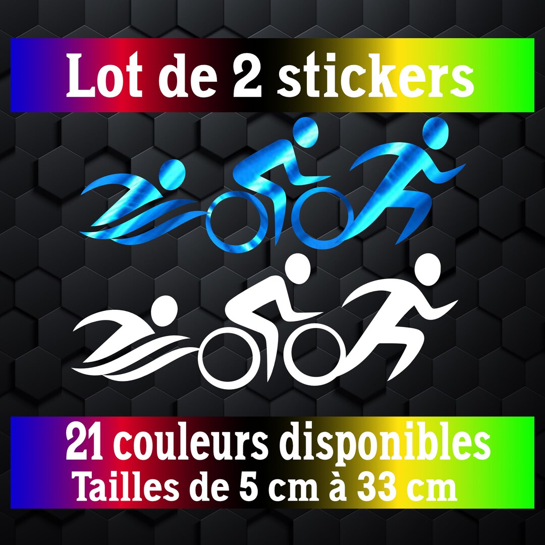 Set of 2 Triathlon Decals Bike Sticker Door Window Car Van - Etsy