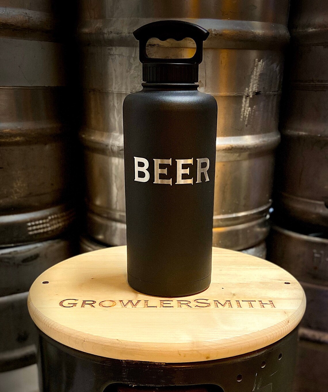 Beer Growler that says BEER that you can put beer in Etsy