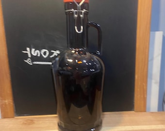 New German Beer Growler 2 Liter Glass Moonshine Jug