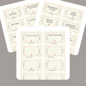 X rated Love coupons and Valentines day Love Coupons- PDF Digital Downlaod
