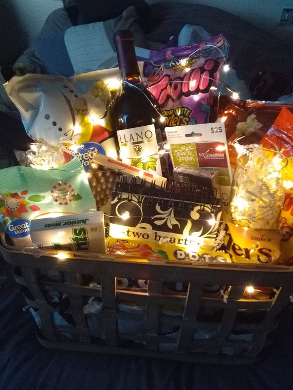 Date Night Gift Basket or Christmas Basket for two Etsy