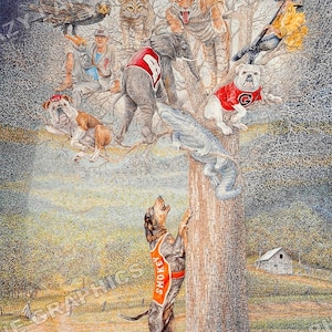 Tennessee Volunteers &#39;GOT &#39;EM TREED&#39; - Classic Art Print by Steve Ford