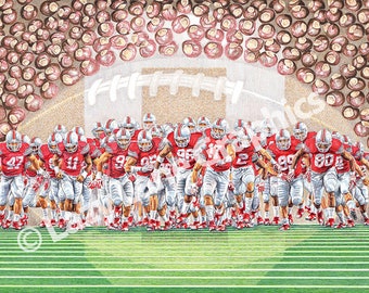Ohio State Buckeyes 'The Buck Starts Here' - Art Print by Steve Ford