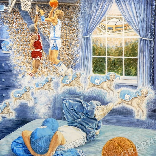 North Carolina Tar Heels 'CAROLINA DREAMIN' - Classic Art Print by Steve Ford