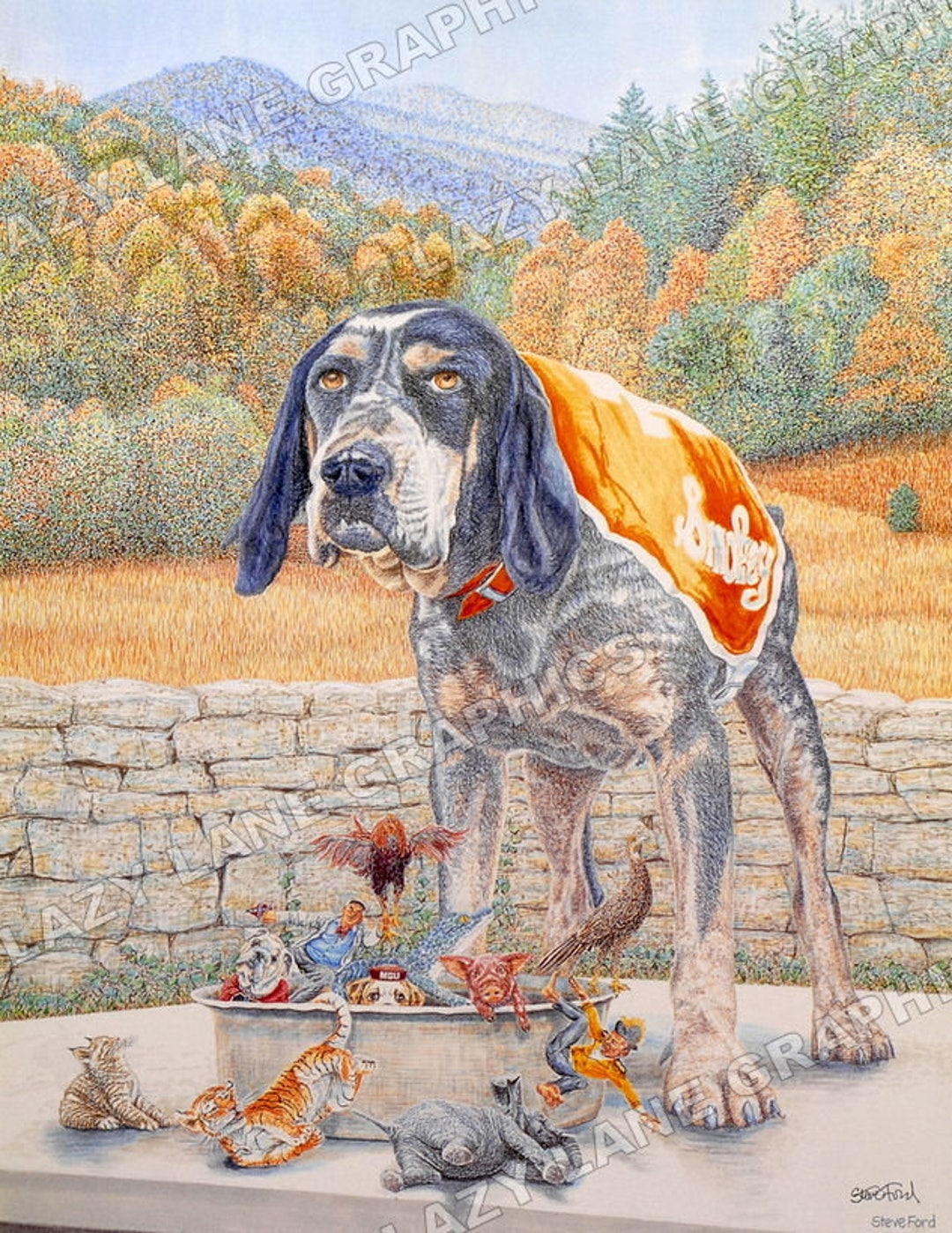 Tennessee Volunteers 'BREAKFAST OF CHAMPIONS' Classic Art Print by