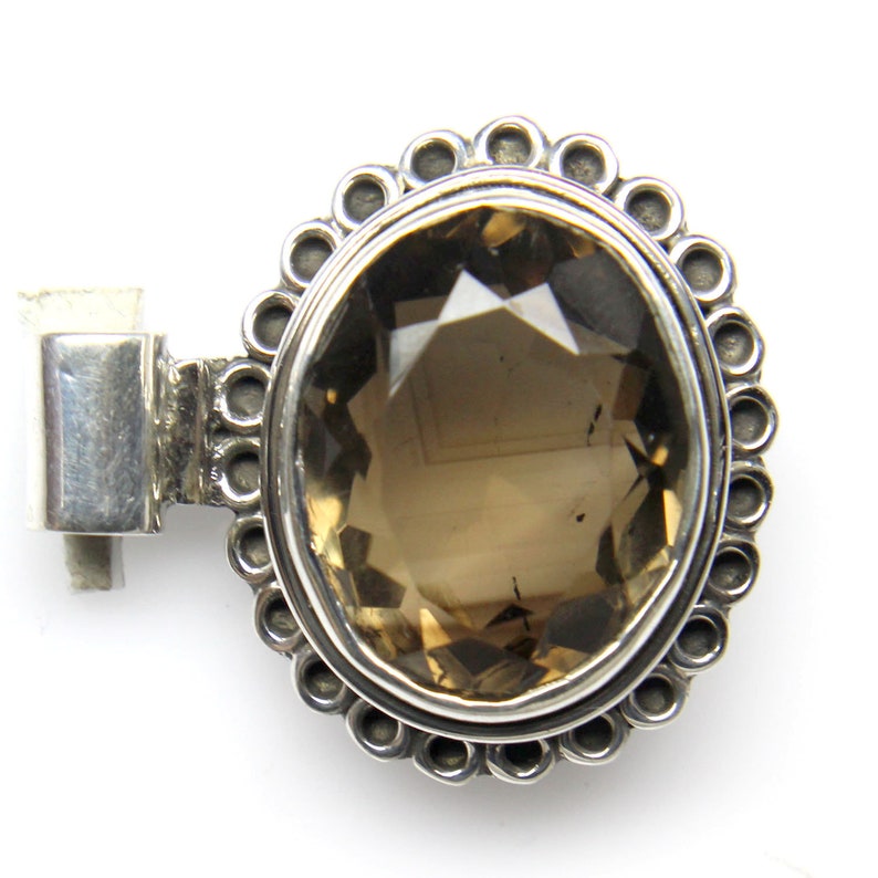 Charm Women Pendant Women Pendant 925 Sterling Silver Natural Smoky Quartz Oval Women Pendant Natural Beautiful Gemstone Women Pendant