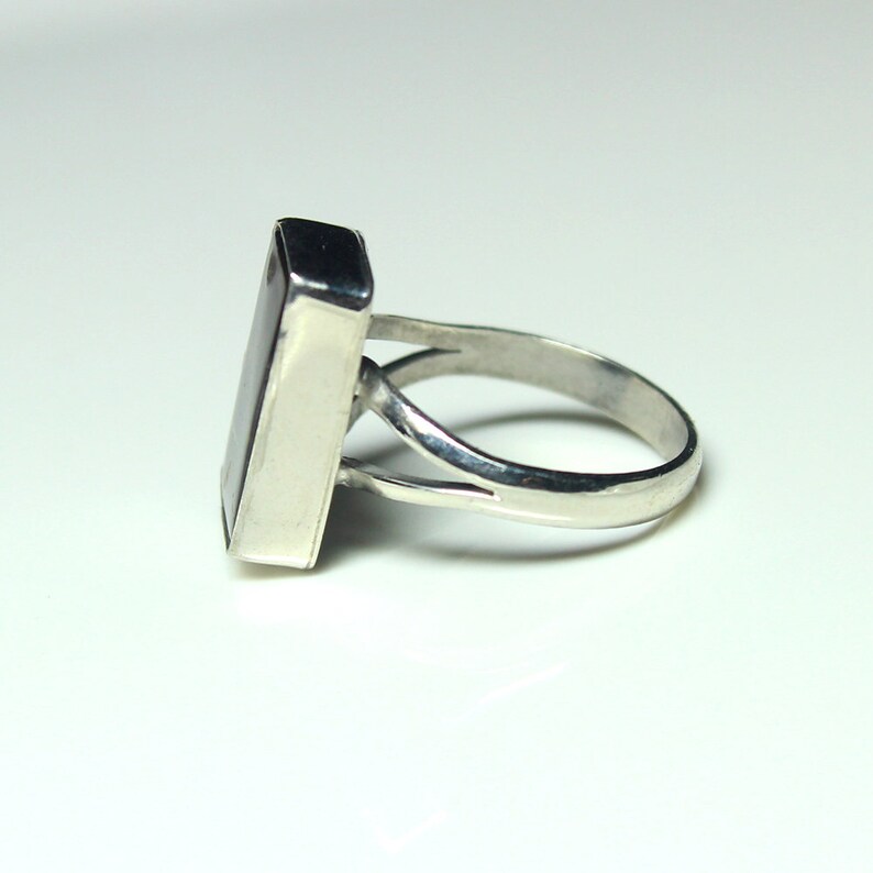 Ammolite Jewelry US Size 8.00 Designer Ring Natural Canadian Blue Fire Ammolite Cabochon Gemstone Ring Ammolite Silver Plated Ring