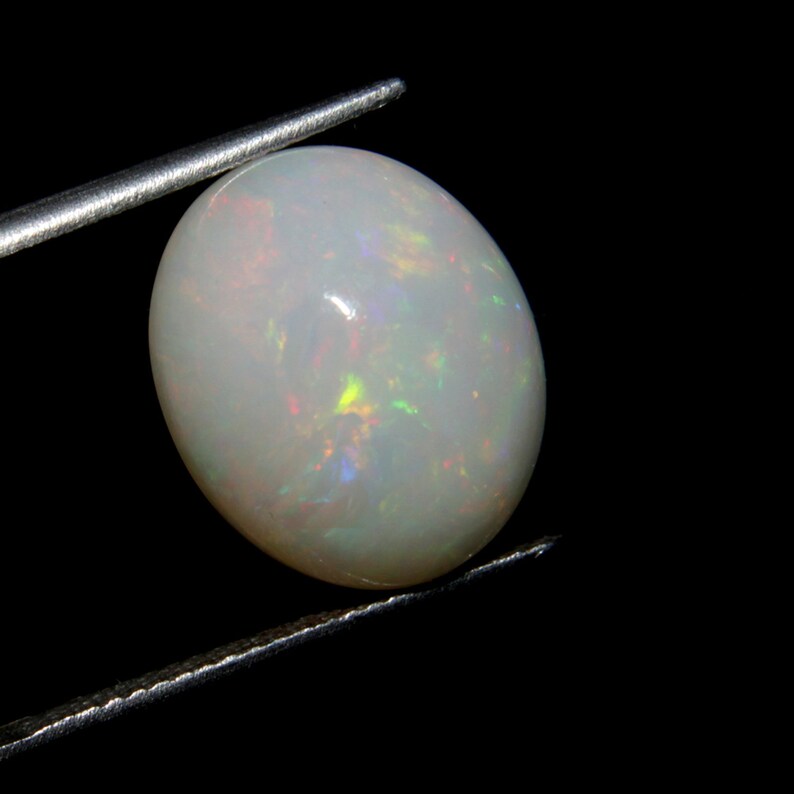 Ethiopian Opal 15x13 mm Oval Opal 7.66 Carat Natural Ethiopian Welo Fire Opal Oval Gemstone Multi Fire Opal Gemstone Electric Fire Opal