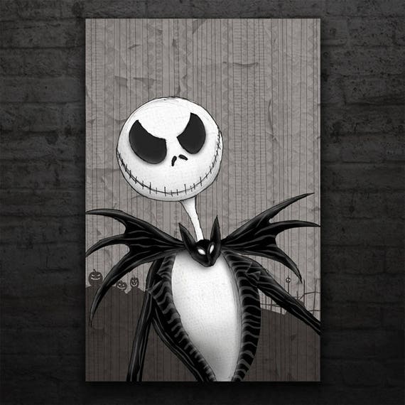 Jack Skellington Portrait Nightmare Before Christmas Etsy