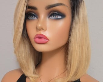 Nikki- Glueless HD Lace Front Human Hair Bob Cut Wig* Bleached Knots & Natural Preplucked Hairline