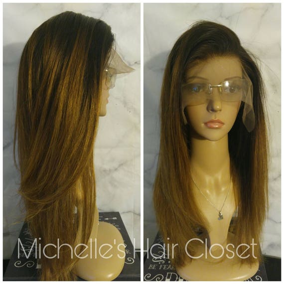 Dark Caramel Blonde Invisible Lace Front Human Etsy