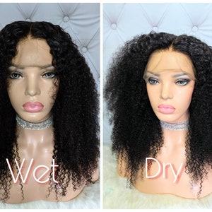 16" Afro Kinky Curl Glueless "HD INVISIBLE" Lace Front Human Hair Wig...Preplucked w/ Bleached Knots for a NATURAL Hairline!!!