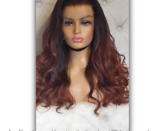 JESSICA!! Custom Colored "HD" Invisible Lace Front Human Hair wig w/ Bleached Knots & Pre-plucked for Natural Hairline!