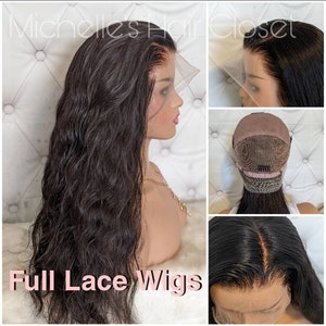TRANSPARENT / "HD" Invisible FULL Lace 100% Human Hair Wig * Fully Bleached Knots & Preplucked Natural Hairline! Lengths 14-24"