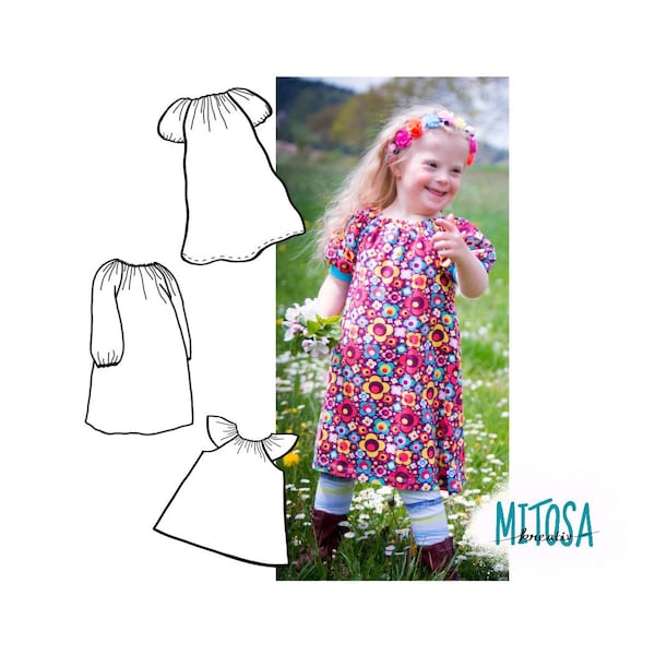 eBook tunic dress TALIA sewing pattern & sewing instructions size 68 - 176 incl. doll cut A4 / A0 / projector file sewing pattern for tunic