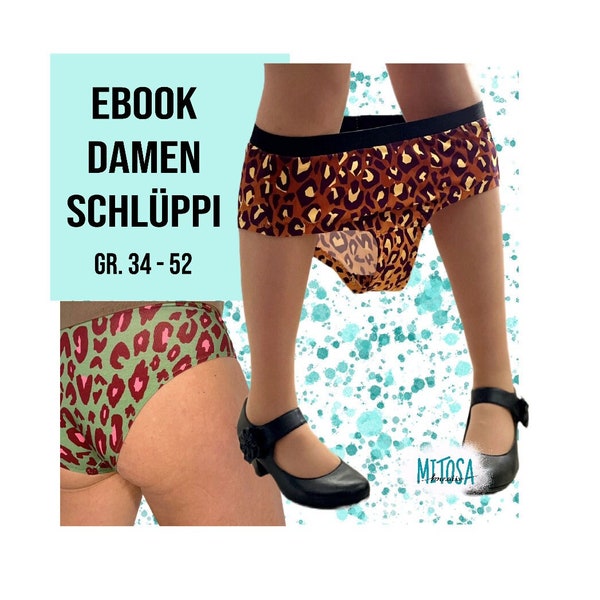 eBook women's underpants SCHLÜPPI size 34 to 52 sewing instructions and pattern A4 / A0 sewing pattern