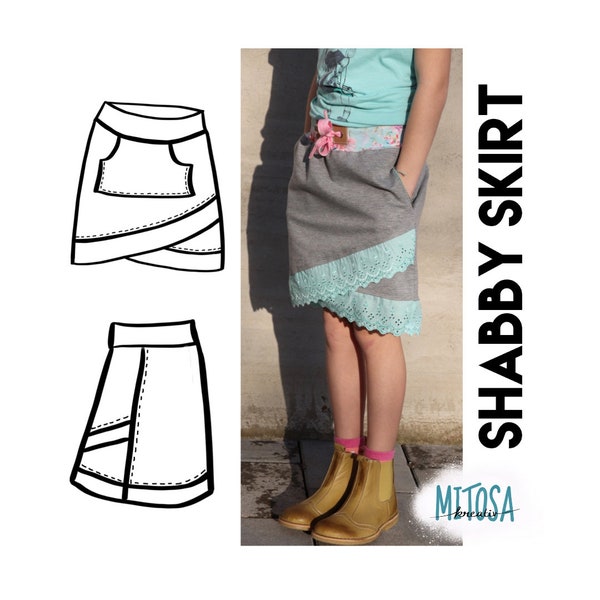 eBook Mädchen Rock SHABBY SKIRT Größe 74 - 164 A4 / a0 / Beamerdatei sewing pattern skirt