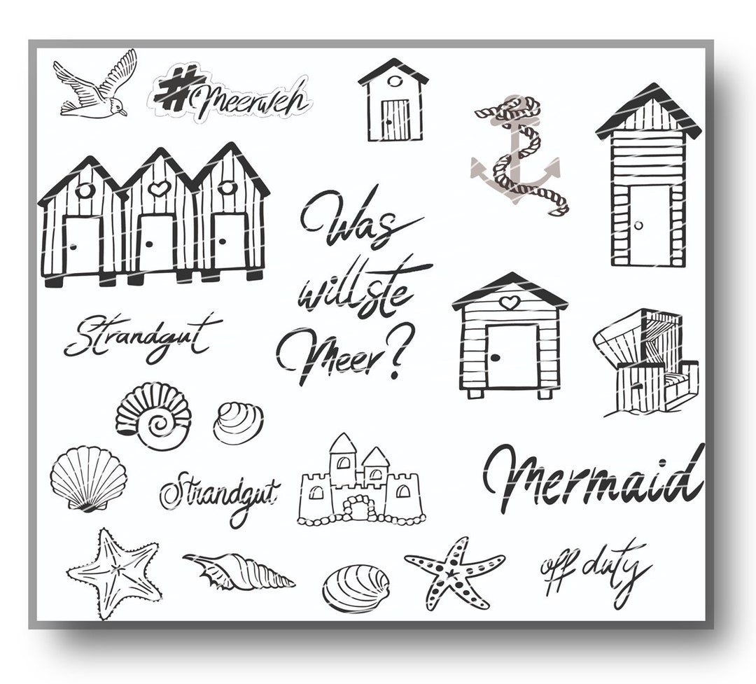 Plotter File Flotsam and Jetsam 20 Files in DXF / SVG / JPEG Summer