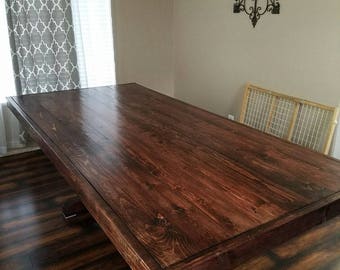 Custom farm style dining table