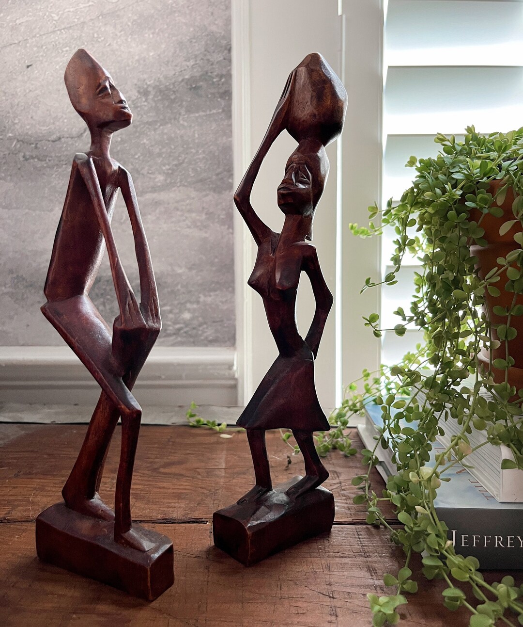 Vintage Hand Carved Haitian Figures Etsy