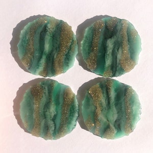 Handmade Resin Coaster Set. Extra Large