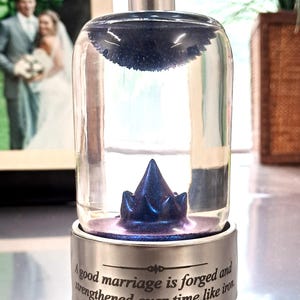 6th Year Wedding Anniversary Gift, IRON, Engraved Personalized Ferrofluid Display