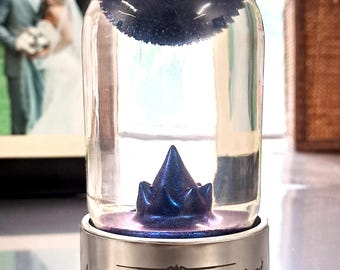6th Year Wedding Anniversary Gift, IRON, Engraved Personalized Ferrofluid Display