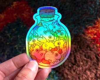Holographic Bottle of Unicorns Sticker