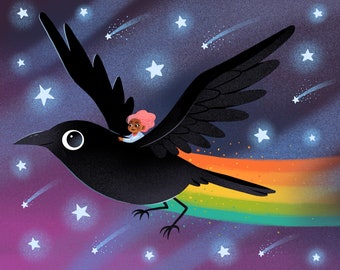 Flight of the Rainbow Raven