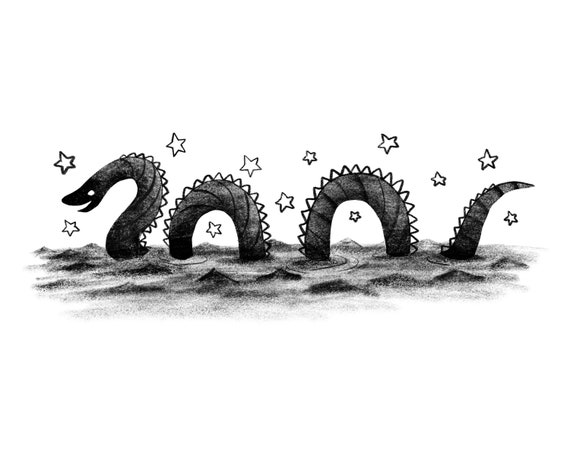 Seeschlange Monster Kunstdruck Etsy