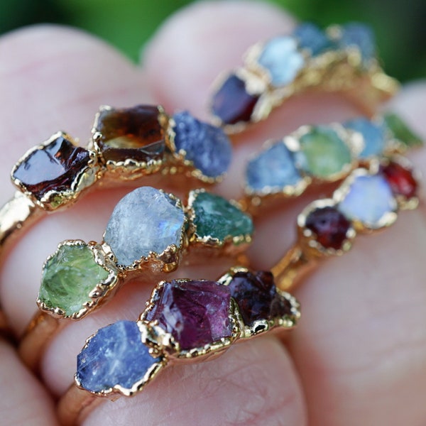 Anillo de piedra natal, regalo para el día de la madre, regalo de empuje, regalo de joyería para cumpleaños, regalo para aniversario, regalo para nueva mamá, joyería con piedra natal