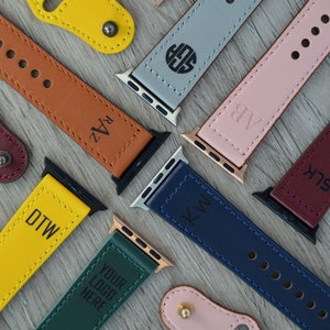 Fitbit Versa 1 & 2 Uhrenarmbänder mit Monogramm, Fitbit Versa 1 & 2 , benutzerdefinierter Logotext, Apple Uhrenarmbänder mit Monogramm für 38mm 40mm 42mm und 44mm