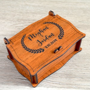 Personalized Wedding Ring Gift Box, Custom Wood Ring Box, Proposal Ring Box, Wooden Ring Box, Engagement ring box, 1st Anniversary Gift