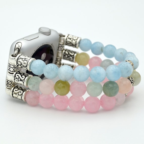 Marble beaded apple watch band sale