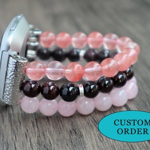 Handmade Fitbit Versa 1 2, Versa 3 Sense Fitbit Charge 2 3 4 5 Gemstone Personalized Band. Fitbit Versa Beaded Stretchy Bracelet band