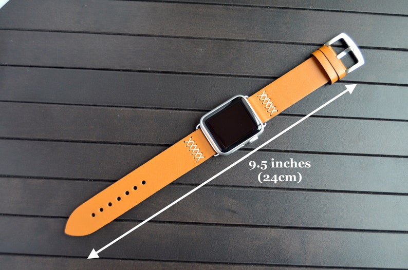 Personalized Leather Apple Watch Band, Fitbit Versa 1 & 2, Custom Logo Text, Monogrammed Apple watch straps for 38mm 40mm 42mm and 44mm image 6