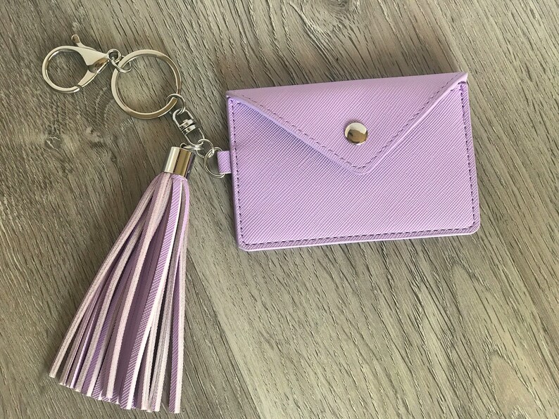 Custom Leather Mini Wallet Key Fob Personalized Leather Etsy