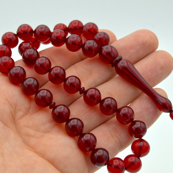 Handmade Amber Prayer Beads, Worry Beads, Rosary, Kehribar Tasbih (Reconstituted Amber Beads)