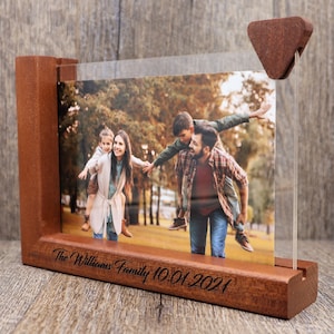 Personalized Wood Acrylic Desktop Picture Frame with Photo Printing 4x6 or 5x7 Wedding, Graduation, Birthday, Decoration, Baby shower