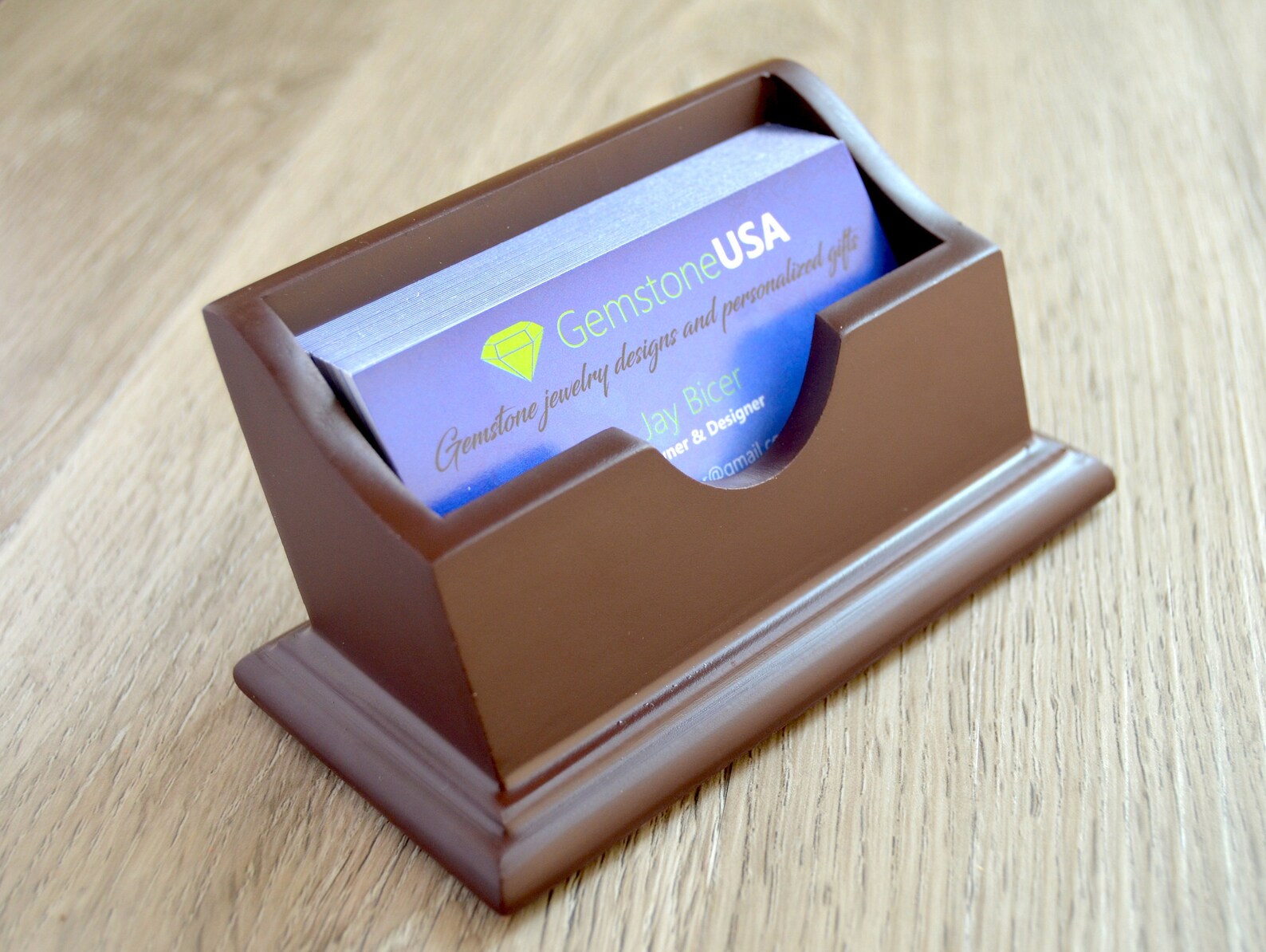 Personalized Business Card Holder Desk Name Plate Custom Etsy