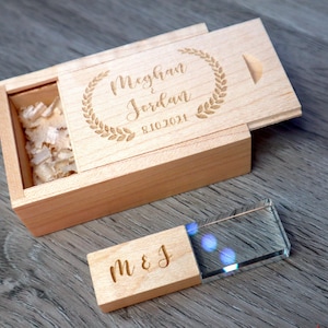 Custom Logo Text 32GB 64GB USB Drive with Box. Wedding Usb, 32GB Wooden Thumb drive, Personalized Usb, Flash Drive, Usb Stick Special Design