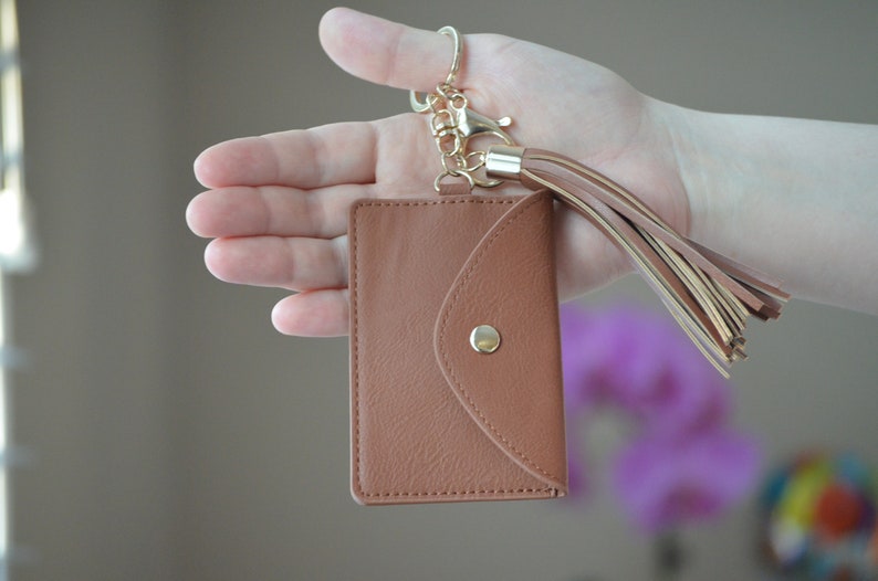 Custom Leather Mini Wallet Key Fob Personalized Leather Etsy