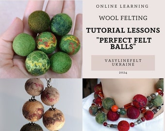 Felt Ball Tutorial | Beginner Wet Felting Guide | DIY Jewelry PDF & Video | Instant Download | Make Perfect Felt Beads at Home