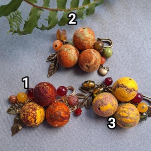 Handmade Felt Leaf Brooch: Autumn Wool Pin with Beads