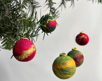 Felted Wool Christmas Ornaments • Custom Colors