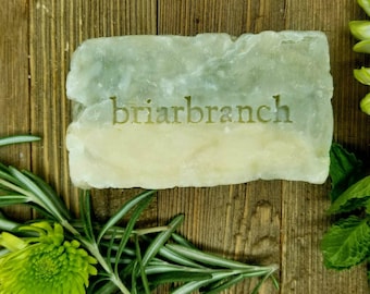 Moisturizing Soap - Spearmint, Tea Tree and Rosemary - 100% Natural - Palm Free - Castile - French Green Clay - Essential Oil